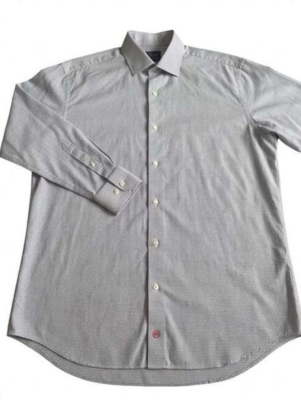 David Donahue Dress Shirt Size XL 17.5” 34/35 Purple Micro Check Classic NWOT